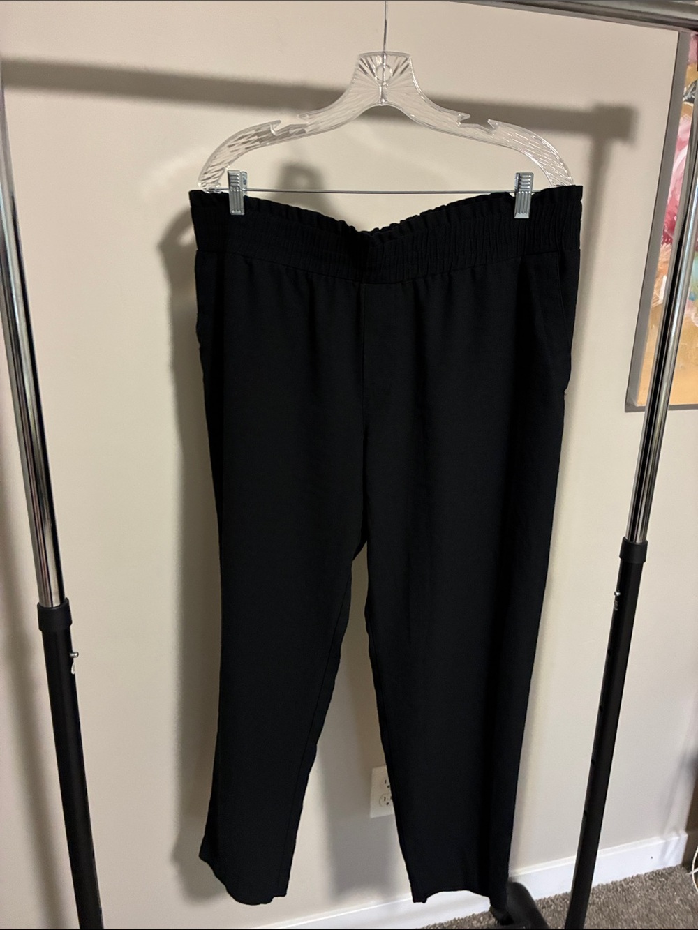 a new day Black Straight-Leg Pull-On Pants with Elastic Waist